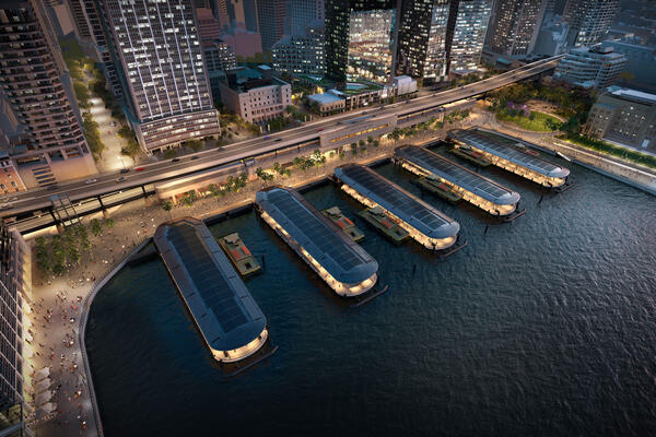 Circular Quay Renewal -night view. Concept only. Subject to detailed design.