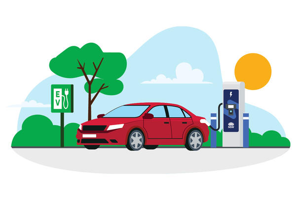Electric vehicles - NSW gov charger illustration