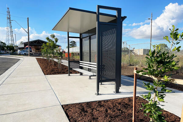 A view of Grafton Station Upgrade - bus stop