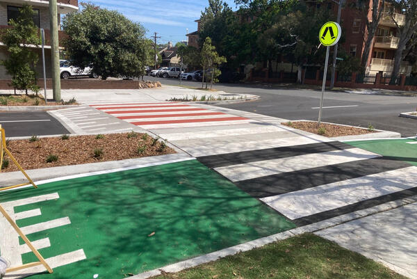Kingsford to Centennial Park - cycleway with raised pedestrian crossing