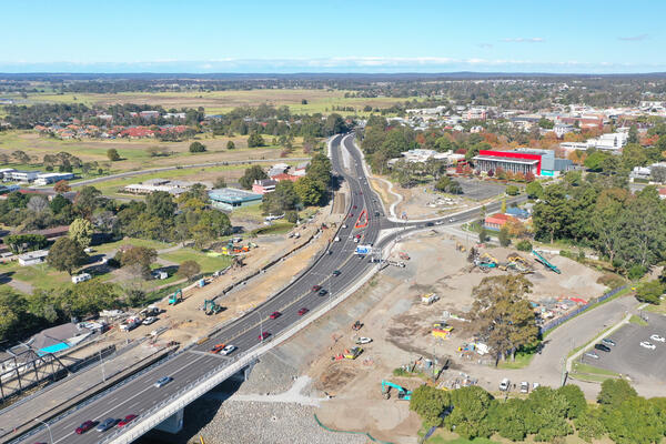 Looking south over the Bridge Road intersection