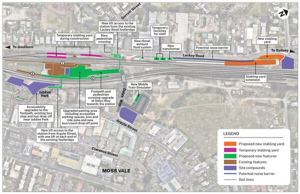 Moss Vale Station upgrade - map of overview - latest