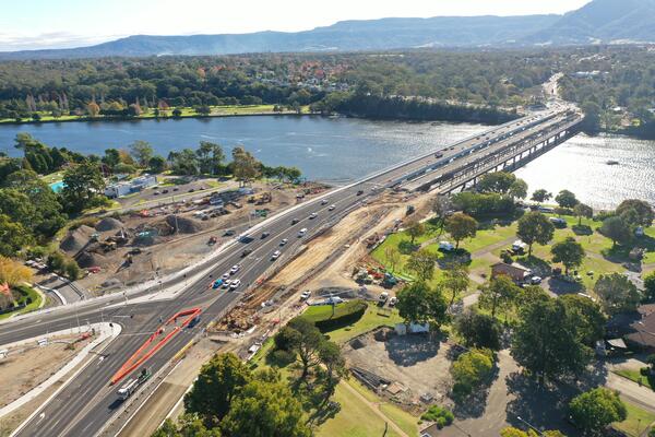 Pavement replacement work is underway on the Princes Highway