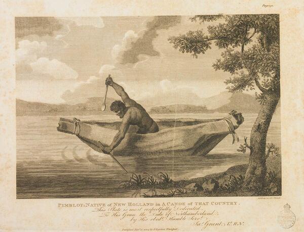 Lithograph of Pemulwuy by James Grant, 1803