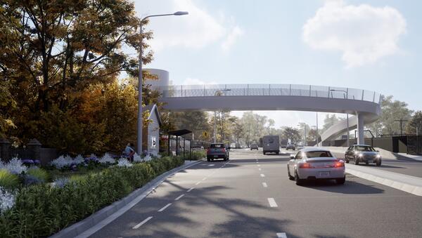Transport for NSW Artist impression of the new pedestrian bridge design.