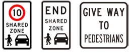 Shared Zone signs