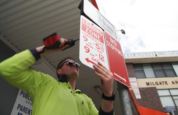 Smart Digital Kerbs - Installing smart digital kerb signs in Campbelltown