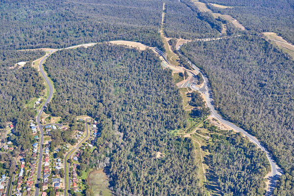 South Batemans Bay Link Road - Looking south along the Princes Highway (April 2023).
