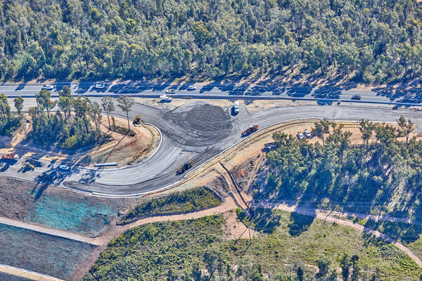South Batemans Bay Link Road - Looking west along the Princes Highway (April 2023).