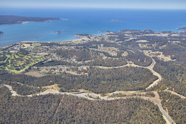 Aerial image of the project area towards Batemans Bay