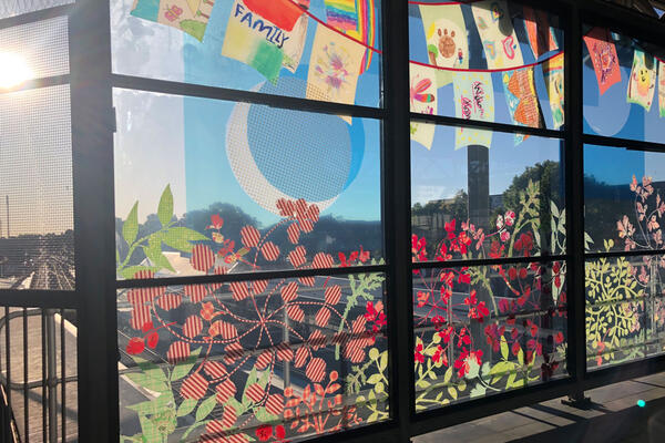 View of artwork Welcome Home to Beamish Street by Raquel Ormella, Campsie Station.