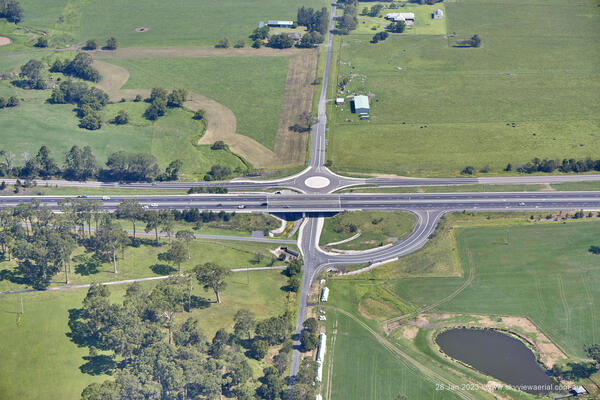 Aerial view of Devitts and Morschels Lane overpass