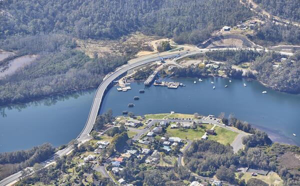 Aerial view of Nelligen Bridge