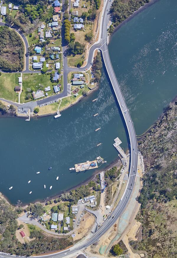 Birdseye view of Nelligen Bridge