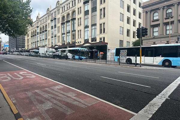 Transport for NSW Broadway bus lane improvements.