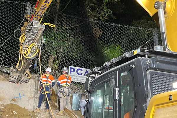 Transport for NSW Long steel rods, known as soil nails, were drilled into the landslip areas to secure the unstable slopes. Each soil nail was up to 10 metres long.