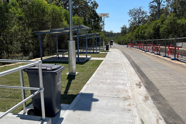 New shaded picnic shelters, rubbish bins and pathways, Bundjalung rest area