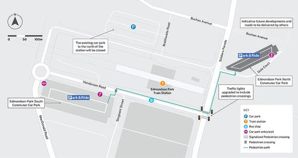 Map of parking available at the Edmondson Park Precinct