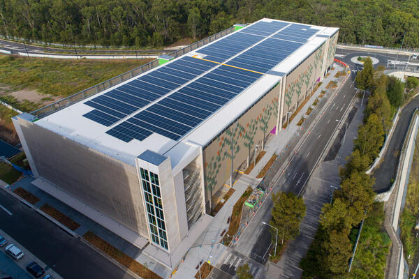 The Edmondson Park South Commuter Car Park has over 1500 solar panels to help power the car park