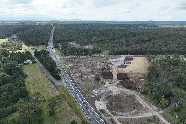 Jervis Bay Road and Princes Highway intersection - South West view April 2024