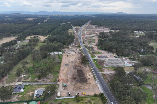 Jervis Bay Road and Princes Highway intersection - South West view August 2024