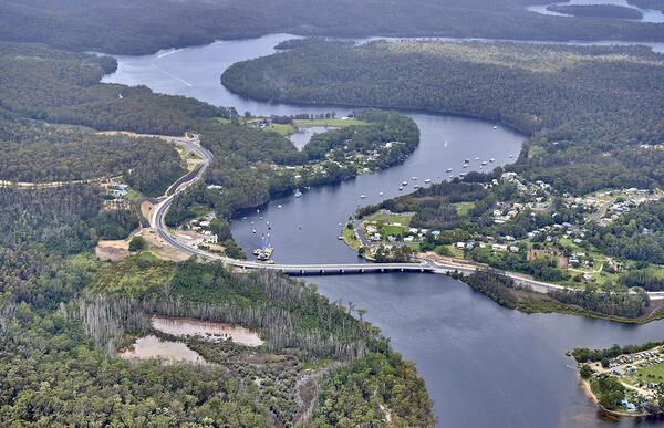 Nelligen Bridge replacement project looking south - January 2024