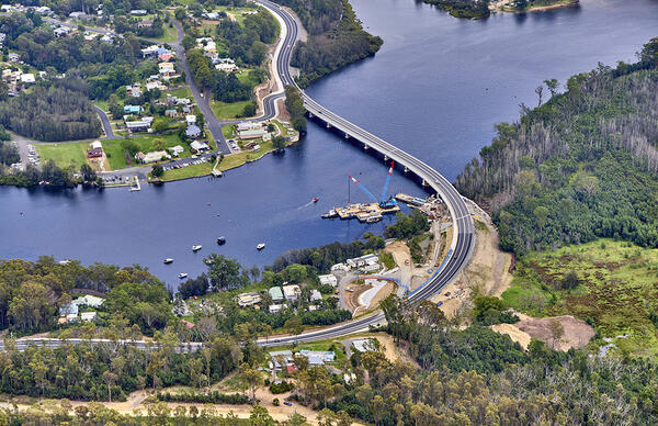 Nelligen Bridge looking towards Wharf Street - January 2024