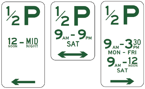 R5-16 - Parking (1/2 Hour) (Example Only)