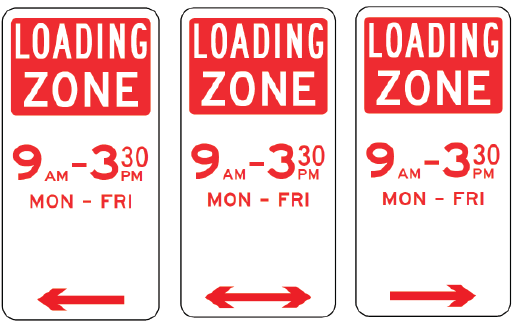 R5-23 - Loading Zone (with times) (Example Only)