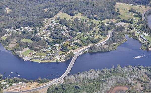Aerial view of Nelligen Bridge