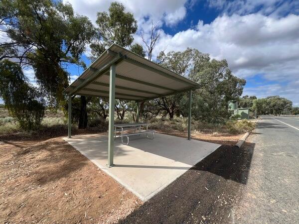New shaded picnic shelters - Curlwaa Rest Area