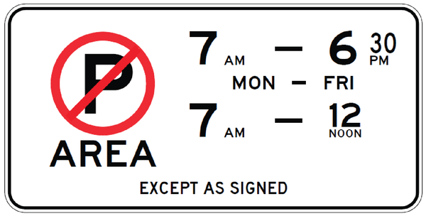 R5-80 - No Parking Area (Major entry)