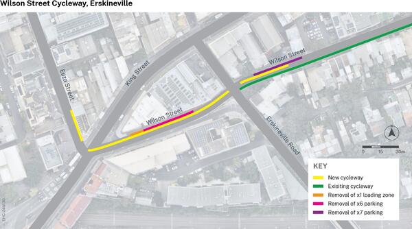 Wilson Street Cycleway map