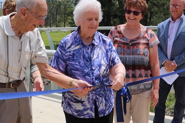 Transport for NSW Fixing Country Bridges - Dungog Archinals Bridge opening, Ruby Archinal ribbon cutting.