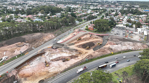 Looking east towards Mount Ousley Road