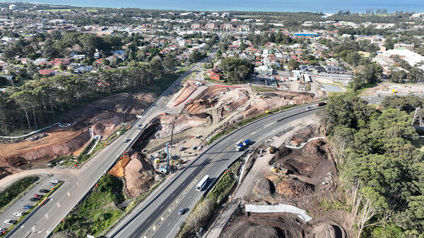Looking east towards Mount Ousley Road