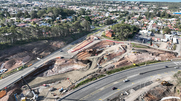Looking east toward Mount Ousley Road