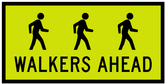 TM9-9-1n(C) - Walkers Ahead (Symbolic) (MMS Insert - To Be used on Multi Message Sign panels Only) 