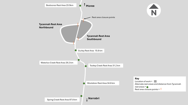 Tycannah Rest Area map
