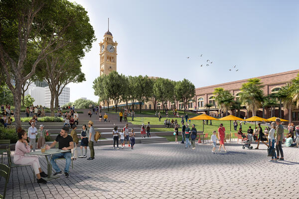 Transport for NSW Central Precinct Renewal plaza artist's impression.