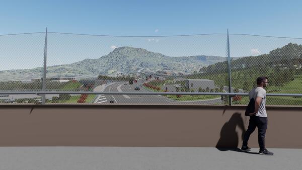 Mount Ousley Road shared path bridge artists impression