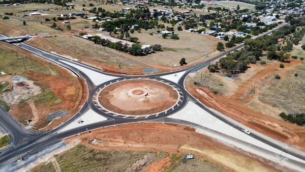 Aerial view of the Condobolin Road roundabout