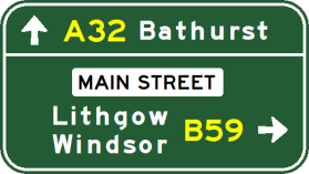 Advance direction sign - Stack type two panel (example only) - g1-1