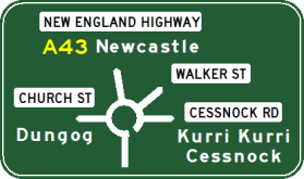 Advance direction - Diagrammatic type - roundabout (example only) - g1-5