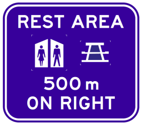 Rest Area (Symbolic 2 Services) 500m On Right (Example Only) - g7-213-2-2n_r