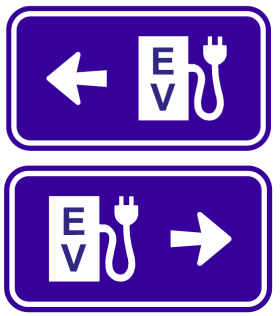 Electric Vehicle Charging Station Advance Direction Sign (Left or Right) - g7-6-1-1n