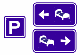 Supplementary Services Sign (1 service) with or without arrow (Example Only) - g7-6-1