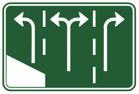 Advance lane designation - Added Lane but no destinations (Example Only) - g9-43-2