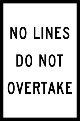 No Lines Do Not Overtake (Mms Insert - To Be used on Multi Message Sign panels Only) - gm9-89_d