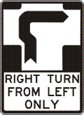 Right Turn From Left Only (For Bicycles Only) - r2-21